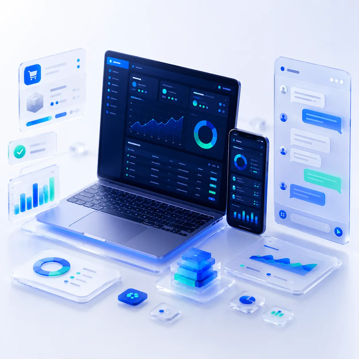 Business dashboard, mobile app, and chat automation built by ArabFlex